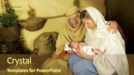  Presentation with nativity - Presentation having baby jesus - reenactment of the christmas nativity background and a tawny brown colored foreground