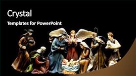  Presentation with nativity - Slide set having baby jesus - religious nativity scene isolated background and a black colored foreground
