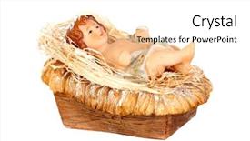  Presentation with baby jesus christmas rustic isolated - Slide set consisting of baby jesus christmas rustic isolated background and a white colored foreground