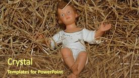  Presentation with baby christmas - Presentation theme having baby jesus figure on christmas background and a tawny brown colored foreground