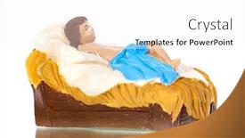  Presentation with jesus manger - Presentation theme with baby-jesus-figurine-lying background and a white colored foreground