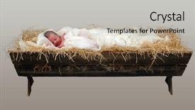  Presentation with jesus manger - Amazing presentation having baby jesus in a manger backdrop and a light gray colored foreground