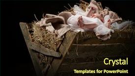  Presentation with jesus manger - Beautiful slide deck featuring baby jesus on a manger backdrop and a wine colored foreground