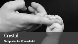  Presentation with finger - Beautiful PPT theme featuring a daddy's finger backdrop and a dark gray colored foreground