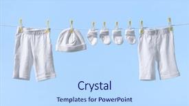  Presentation with blue line - Theme enhanced with white baby laundry on a line against blue sky background and a light blue colored foreground