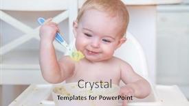  Presentation with foods - Beautiful presentation theme featuring baby led weaning first foods backdrop and a lemonade colored foreground