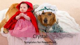  Presentation with grandma - Presentation theme enhanced with mascots - baby little red riding hood background and a coral colored foreground