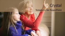  Presentation with time - Amazing PPT theme having baby looking book - spending time together backdrop and a coral colored foreground