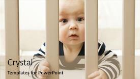  Presentation with look - Amazing slide deck having baby lying in bed backdrop and a coral colored foreground