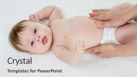  Presentation with baby - Presentation theme having baby lying on back getting massage background and a soft green colored foreground