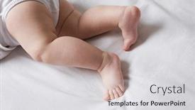  Presentation with bed - PPT theme featuring baby-lying-on-bed-low background and a light gray colored foreground