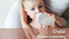 Presentation with milk baby - Cool new PPT layouts with baby milk - mother with her one year backdrop and a coral colored foreground