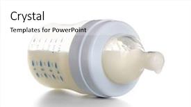  Presentation with milk baby - Colorful theme enhanced with baby milk bottle isolated backdrop and a white colored foreground