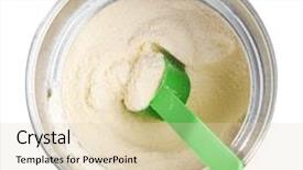  Presentation with baby formula - Colorful presentation enhanced with granular - baby milk formula in can backdrop and a lemonade colored foreground