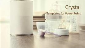  Presentation with milk baby - Beautiful slide deck featuring baby milk formula in spoon backdrop and a cream colored foreground