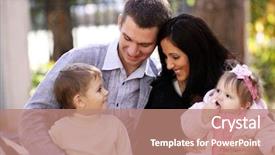  Presentation with moslem family - PPT layouts consisting of job fair - casual businesswoman sitting at her background and a light gray colored foreground