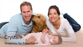  Presentation with baby doctor and family - Presentation theme with baby mother and father happy background and a  colored foreground