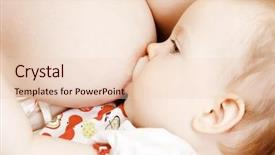  Presentation with breast feeding - Beautiful PPT theme featuring baby mother breastfeeding - breast feeding backdrop and a  colored foreground