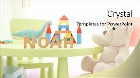  Presentation with airplane baby concept - Audience pleasing slides consisting of baby name noah composed backdrop and a pink colored foreground