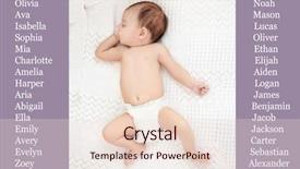  Presentation with baby diapers - Slide deck with baby names concept cute little background and a lemonade colored foreground