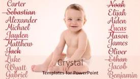  Presentation with baby color - Audience pleasing theme consisting of baby names concept cute little boy sitting on color background backdrop and a lemonade colored foreground