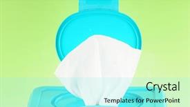  Presentation with diaper - Presentation theme having baby nappies - container of diaper wipes opened background and a arctic colored foreground
