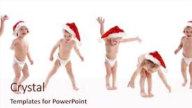  Presentation with dance program for kids - Colorful PPT theme enhanced with baby nappies - happy dancing kids backdrop and a lemonade colored foreground