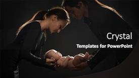  Presentation with baby sleeping - PPT layouts having baby-newborn-sleeping-on-parents background and a dark gray colored foreground
