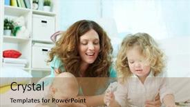  Presentation with nursery - Audience pleasing slide set consisting of baby nursery - charming family of three spending backdrop and a coral colored foreground