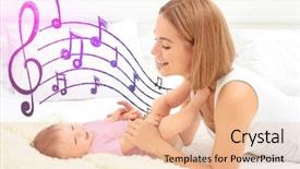  Presentation with mother baby - Theme having baby on bed lullaby song background and a lemonade colored foreground