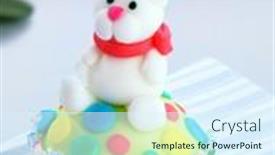  Presentation with baby bear - PPT theme enhanced with baby-party-bear-cupcake background and a sky blue colored foreground