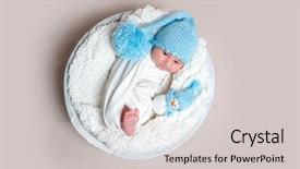  Presentation with newborn - Amazing slide deck having baby penguin - lovely newborn lying on bowl backdrop and a light gray colored foreground