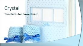  Presentation with photo album - Audience pleasing slides consisting of baby photo album isolated backdrop and a sky blue colored foreground