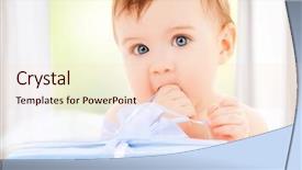  Presentation with happy baby - Slides consisting of baby pictures - bright picture of happy child background and a lemonade colored foreground