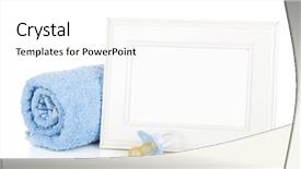  Presentation with baby bath - Presentation design consisting of baby pictures - photo frame with bath towel background and a white colored foreground
