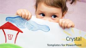  Presentation with baby girl - Colorful theme enhanced with baby pictures - portrait of small beautiful girl backdrop and a sky blue colored foreground