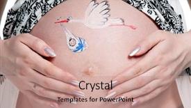  Presentation with man and woman divorce drawing - Amazing slide deck having baby pictures - tummy of pregnant woman backdrop and a coral colored foreground