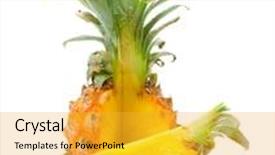  Presentation with pineapple - Colorful theme enhanced with baby pineapple with a slice backdrop and a gold colored foreground