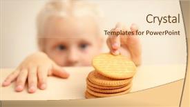  Presentation with baby girl - Audience pleasing PPT theme consisting of baby playing food - funny little girl hiding behind backdrop and a lemonade colored foreground