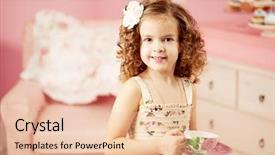  Presentation with tea - Audience pleasing PPT layouts consisting of baby playing food - little cute and sweet girl backdrop and a lemonade colored foreground