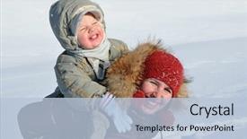  Presentation with happy baby - Colorful theme enhanced with baby playing in the snow backdrop and a  colored foreground