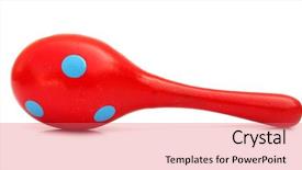  Presentation with baby toy - Colorful PPT theme enhanced with baby playing music - lovely red rattle toy backdrop and a coral colored foreground