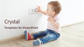  Presentation with outlet - Slides with baby playing with electrical outlet background and a lemonade colored foreground