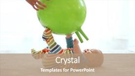  Presentation with mother baby - Colorful presentation enhanced with bokeh light in night festival backdrop and a gray colored foreground