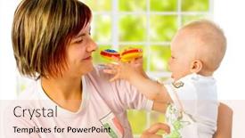  Presentation with mom baby - Beautiful theme featuring baby playing with his mom backdrop and a lemonade colored foreground