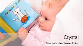  Presentation with baby book - Presentation theme enhanced with baby playing with story book background and a lemonade colored foreground