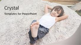  Presentation with kid pray - Cool new slide set with baby poor - kid in sand backdrop and a lemonade colored foreground