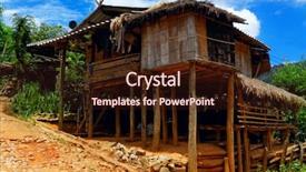  Presentation with rustic wood wooden frame - Beautiful theme featuring baby poor - wooden house backdrop and a wine colored foreground