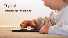  Presentation with scrolling - PPT theme featuring baby-pressing-with-finger background and a lemonade colored foreground