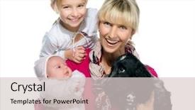  Presentation with guide dog helping blind woman - PPT layouts featuring baby puppy - pretty young woman with her background and a light gray colored foreground